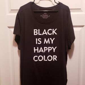 TORRID tee, Black Is My Happy Color, size 5